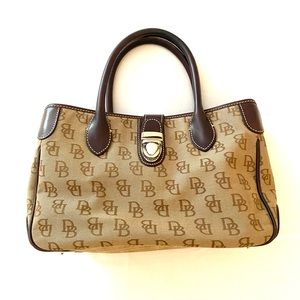 Dooney & Burke Canvas & Leather Monogram Handbag
